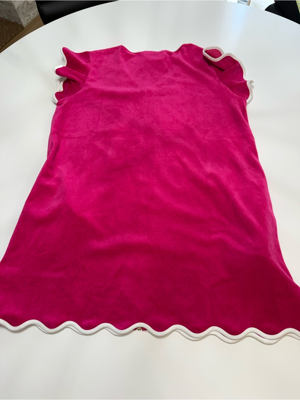 Fuchsia Zip-Front Scallop Sleeve Dress NWOT - Picture 7 of 7